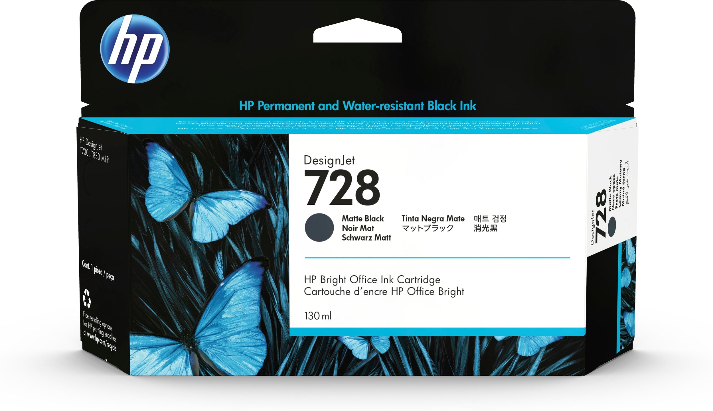 Hp 728 Negro 130Ml Tinta Amplio Formato 3Wx25A