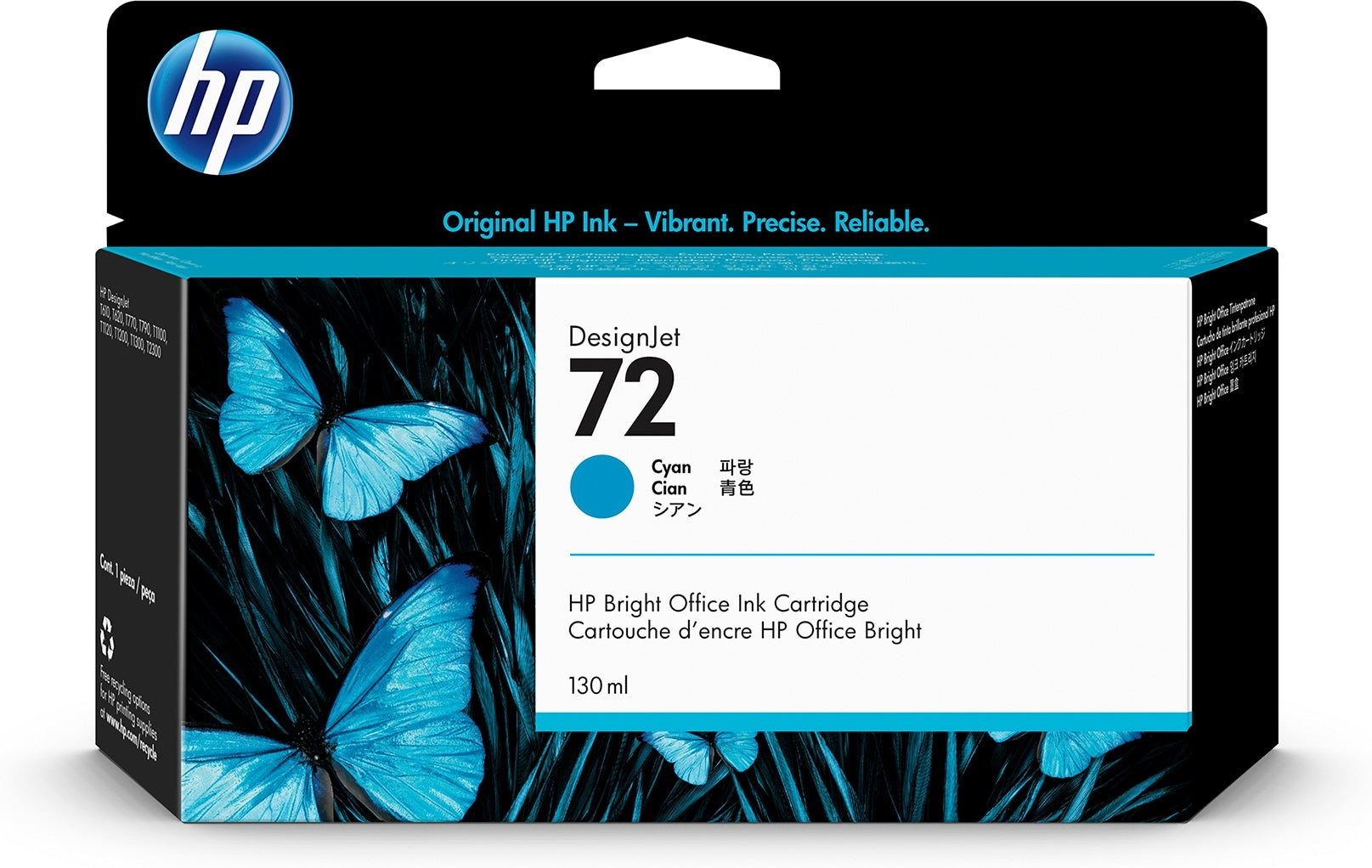 Hp 72 Cyan 130Ml Tinta Amplio Formato C9371A