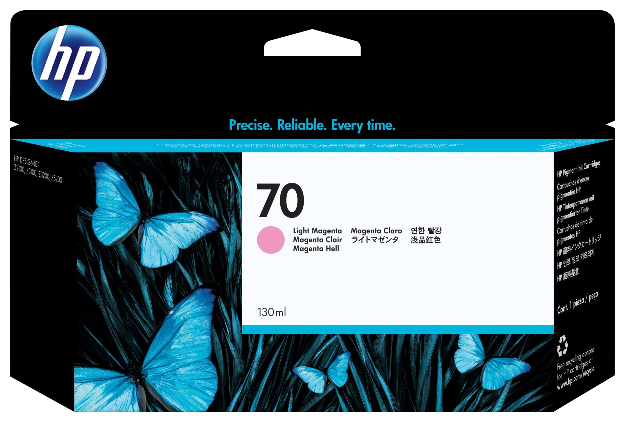 Hp 70 P Magenta Claro 130Ml Tinta Amplio Formato C9455A