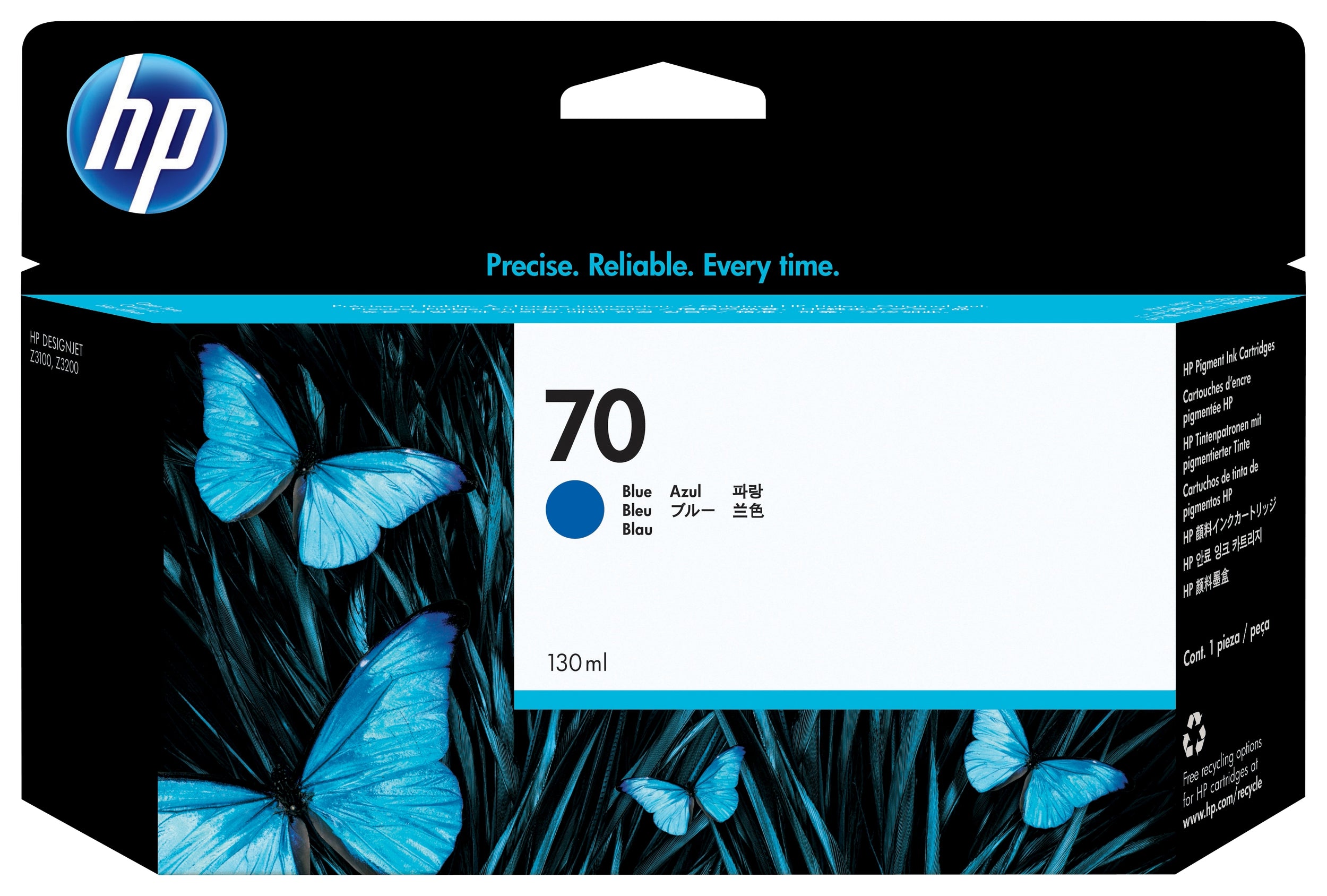 Hp 70 Pigmento Azul 130Ml Tinta Amplio Formato C9458A