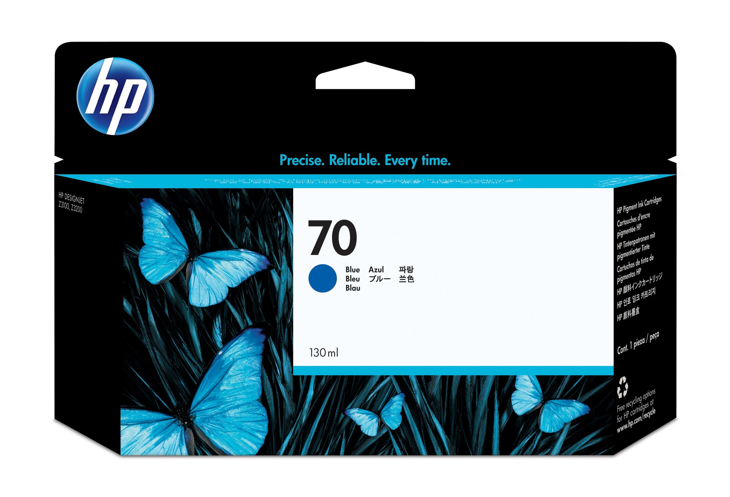 Hp 70 Pigmento Azul 130Ml Tinta Amplio Formato C9458A