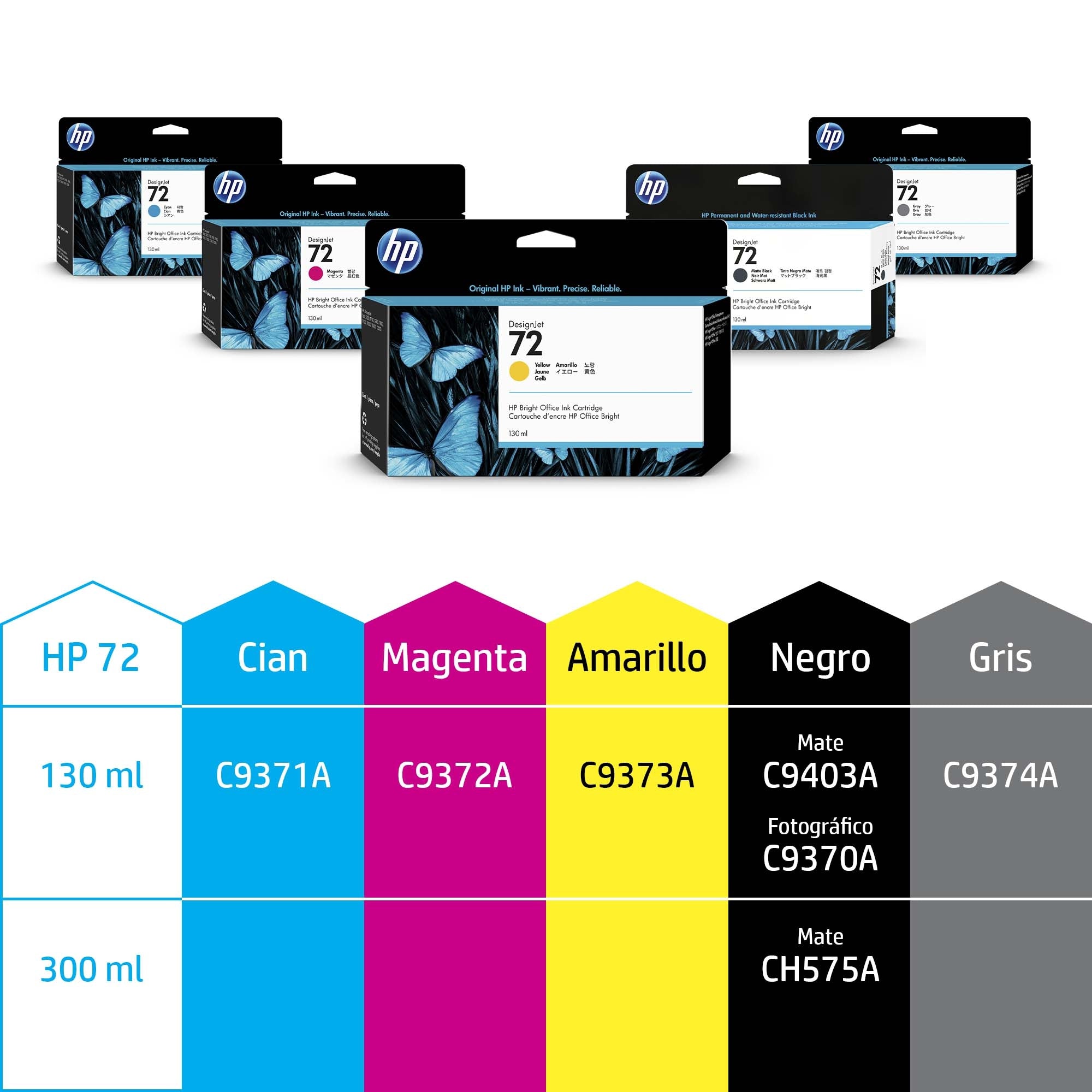 Hp 726 Negro Matte 300Ml Tinta Amplio Formato Ch575A