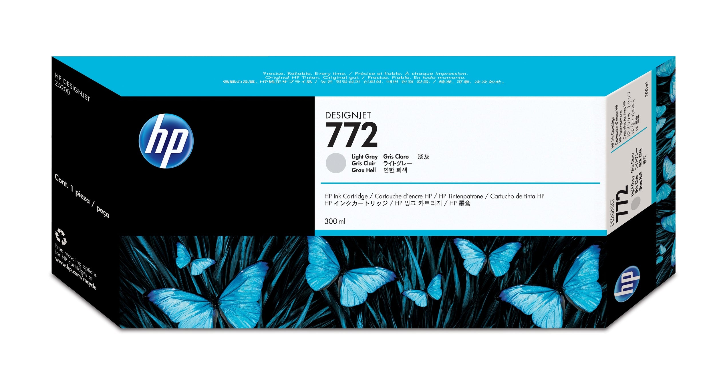 Hp 772 Gris Claro 300Ml Tinta Amplio Formato Cn634A