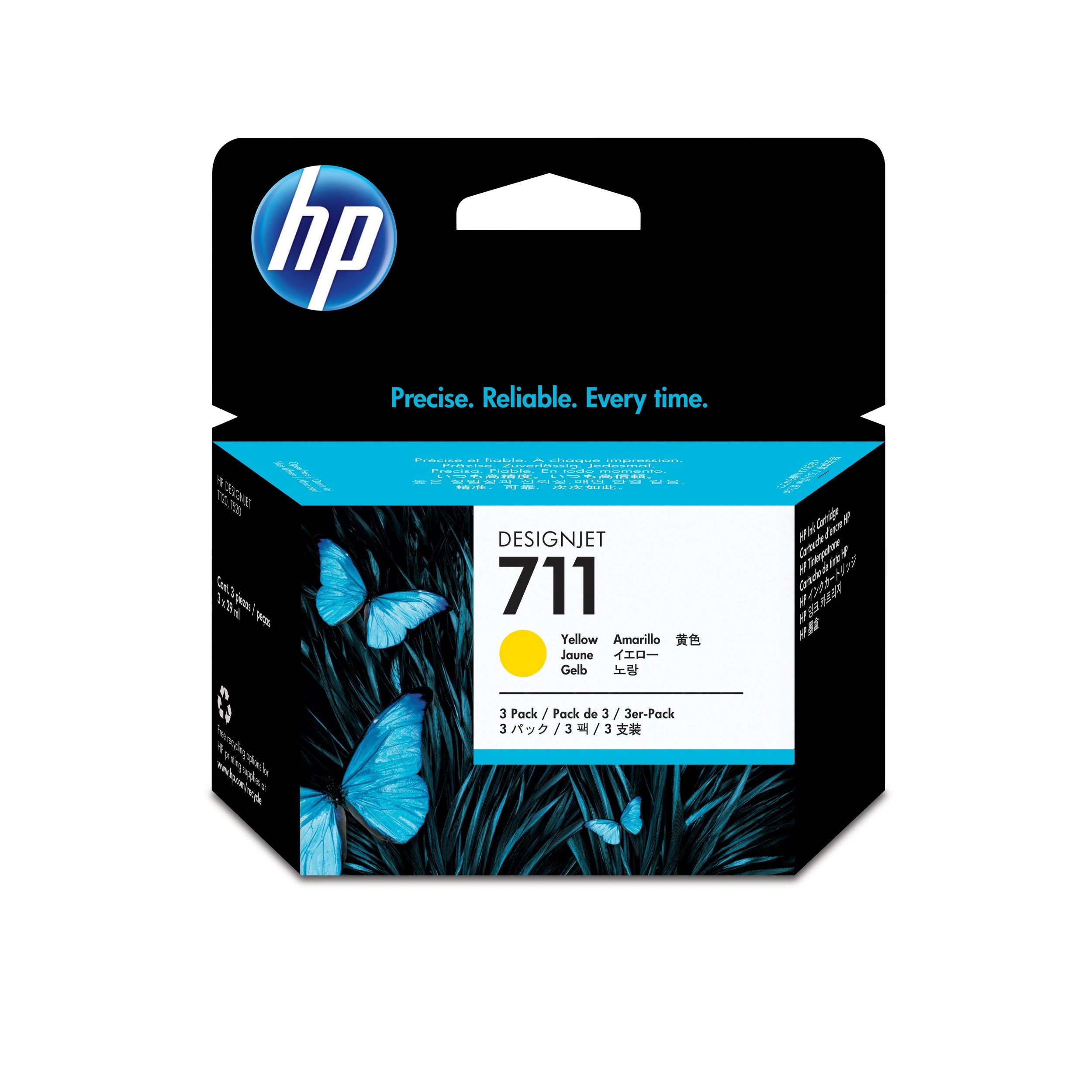 Hp 711 Amarillo 3-Pack 29Ml Tinta Amplio Formato Cz136A