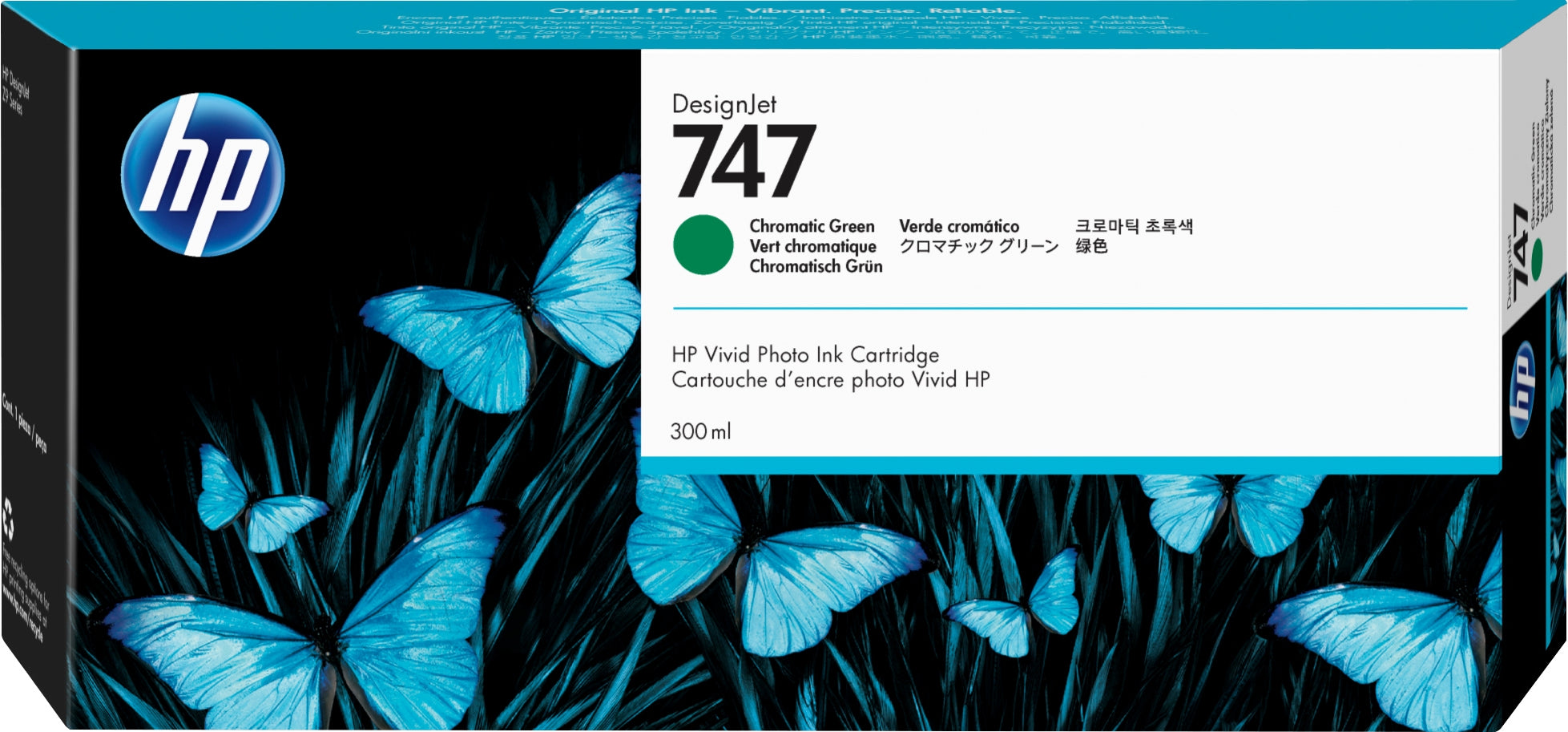 Hp 747 300Ml Verde Cromo Tinta Amplio Formato