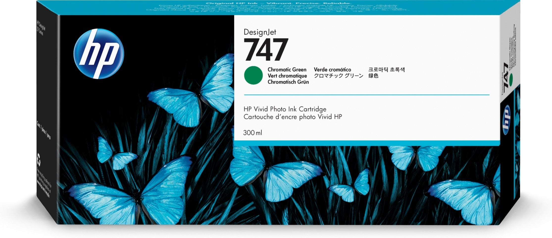 Hp 747 300Ml Verde Cromo Tinta Amplio Formato