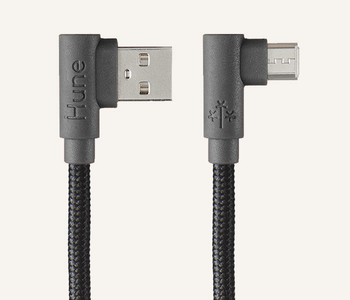 Cable Micro Usb Tipo C Hune Hiedra Sustentable Trenzado Carga Rapida Y Datos 90ª  1.2M (Bosque)