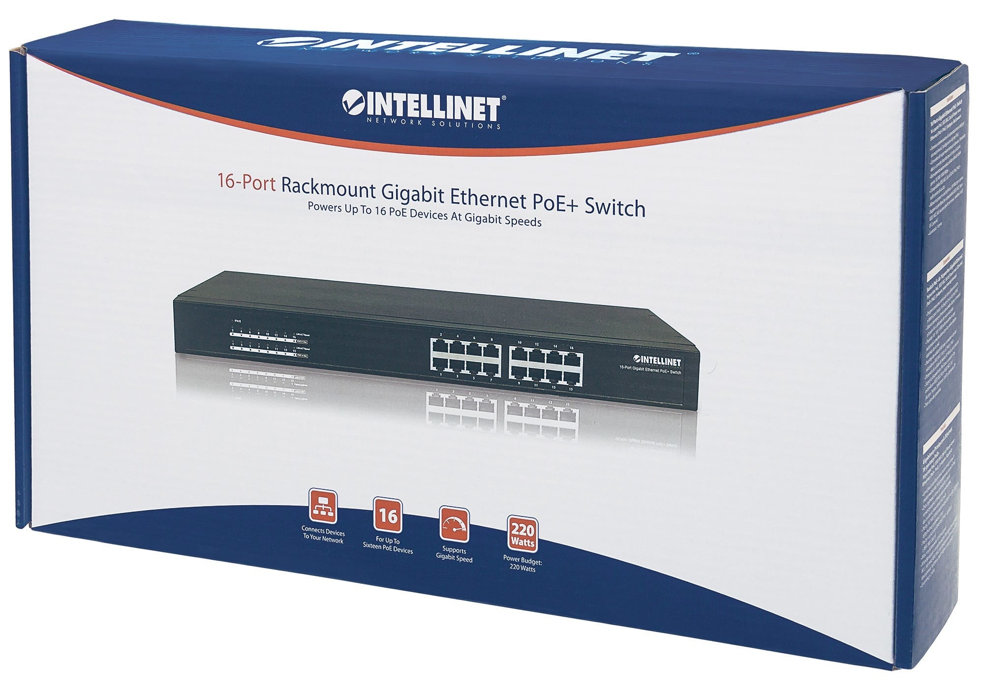 Switch Intellinet 560993 Poe Gb 16 Ptos 19 220W