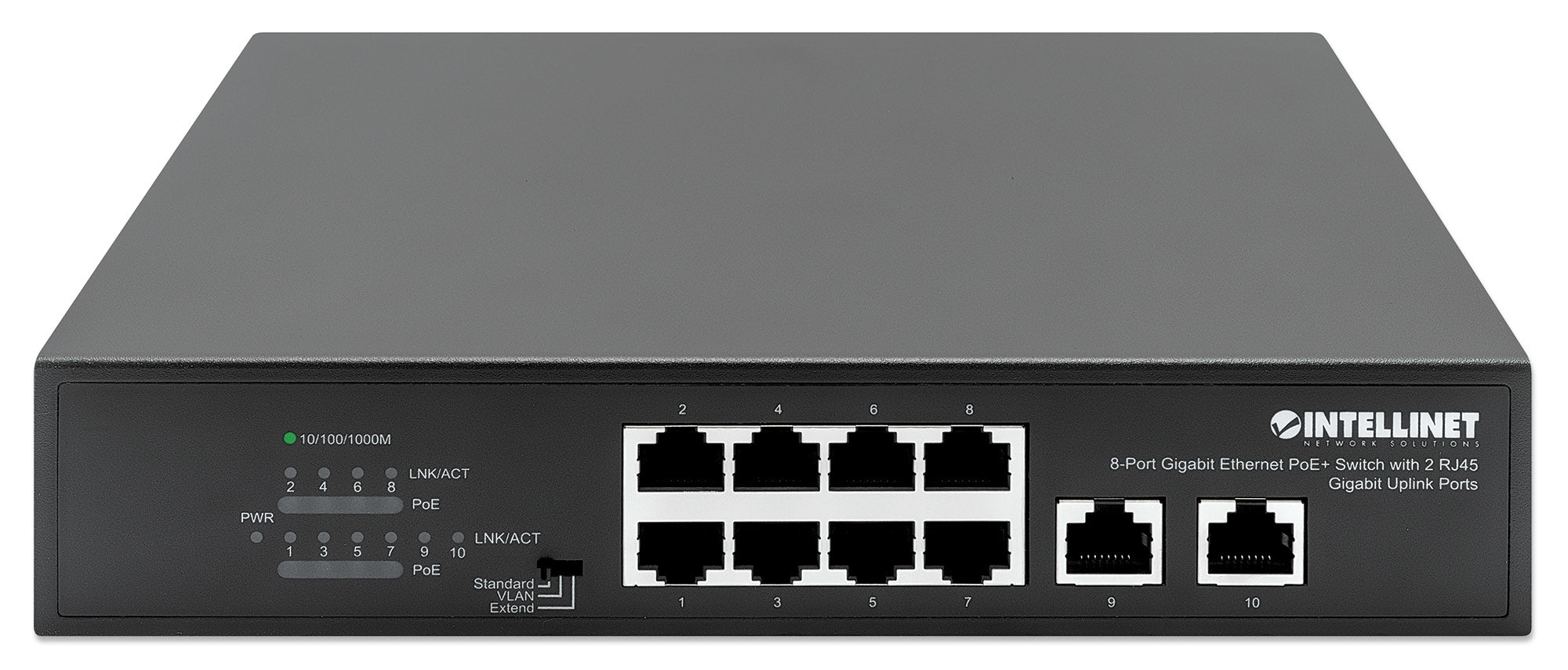 Poe Switch ,Intellinet,561402, Gb  8 Ptos 32W/Pto, 120W, + 2 Rj45