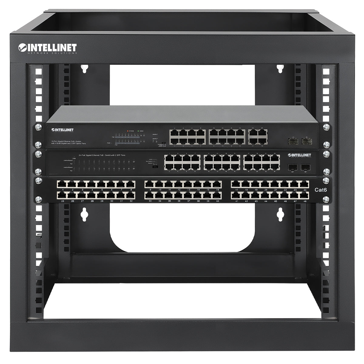 Rack Abierto De 19 Intellinet Para Montaje En Pared, 4 Postes, 9U