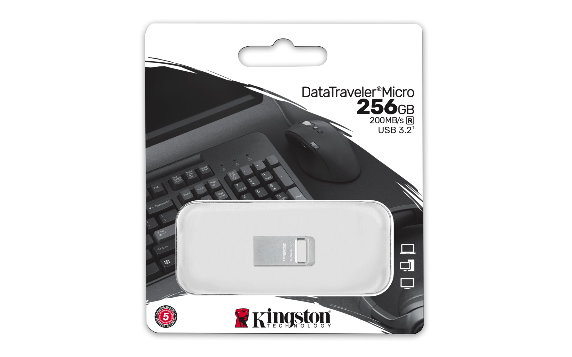 Memoria Flash Usb Kingston Data Traveler Micro 256Gb Gen 1 3.2 (Dtmc3G2/256Gb)