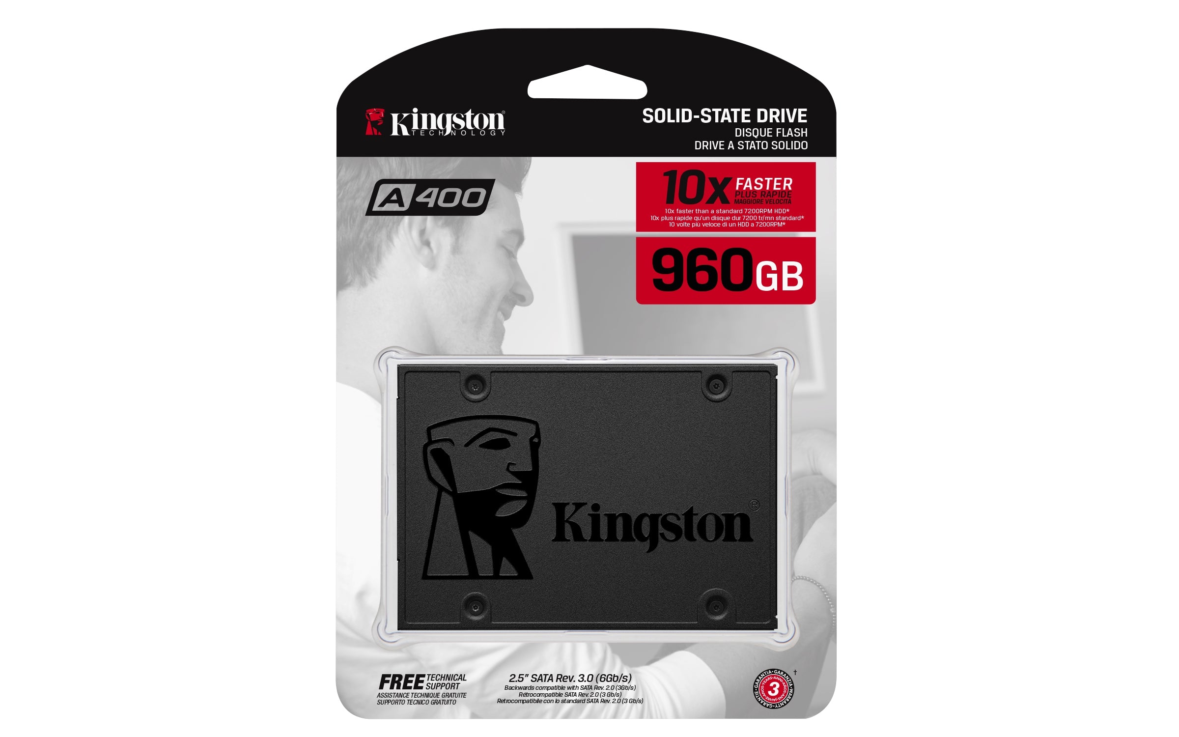 (Ed) Unidad Ssd Kingston 960Gb Sata 3 2.5" 550/350 Mb/S R/W(Sa400S37/960G)