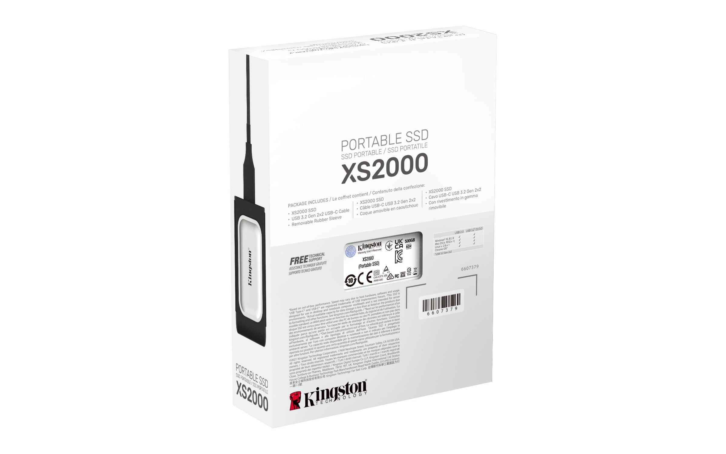 (Ed) Unidad Ssd Kingston Xs2000 500Gb Portatil Conect Type-C(Sxs2000/500G)