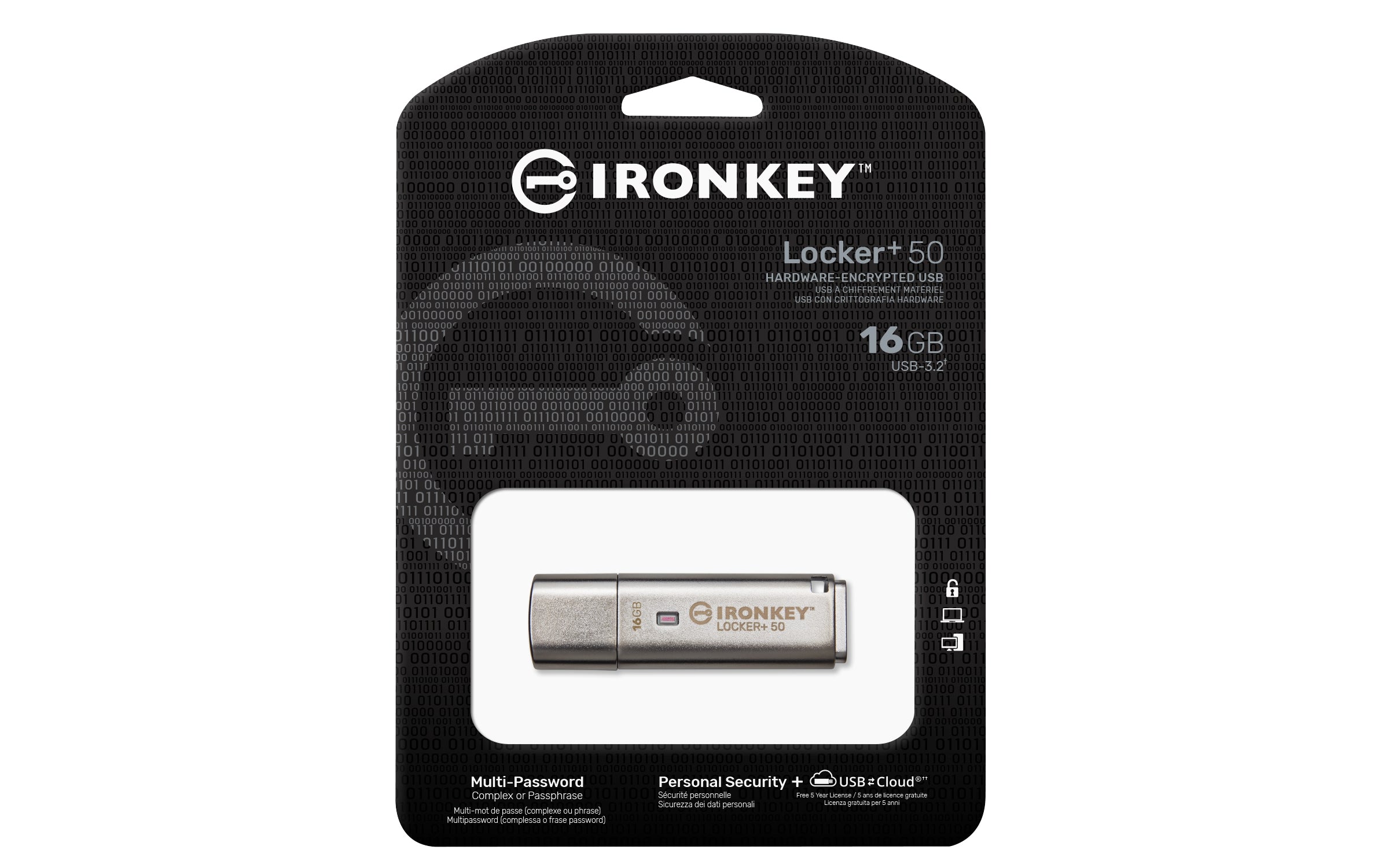 Usb Kingston 16Gbironkey Locker Plus 50 Aes Encryptedusbtocloud