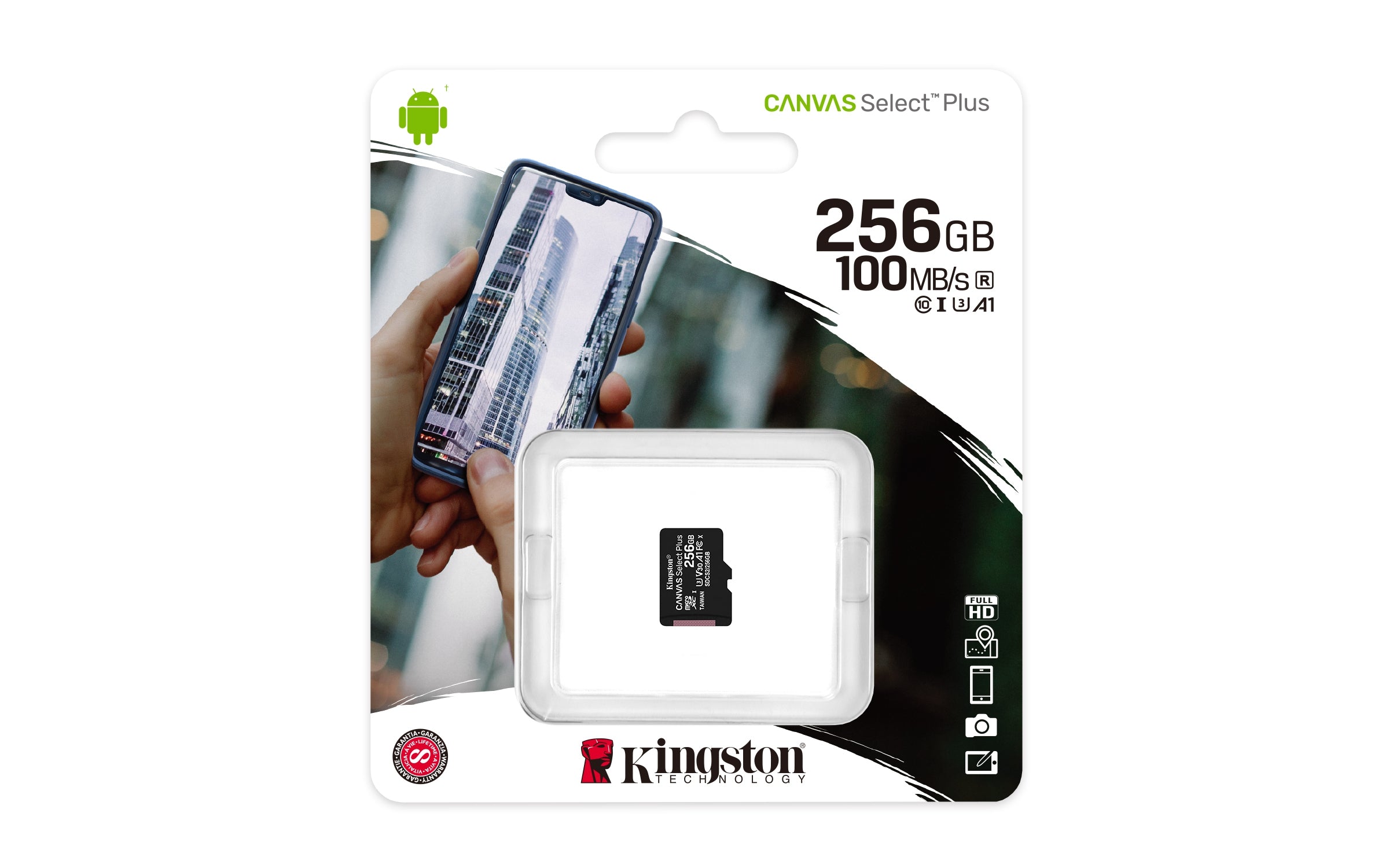 Micro Sdxc Memoria Kingston 256Gbcanvas Select Plus 100R A1 C10