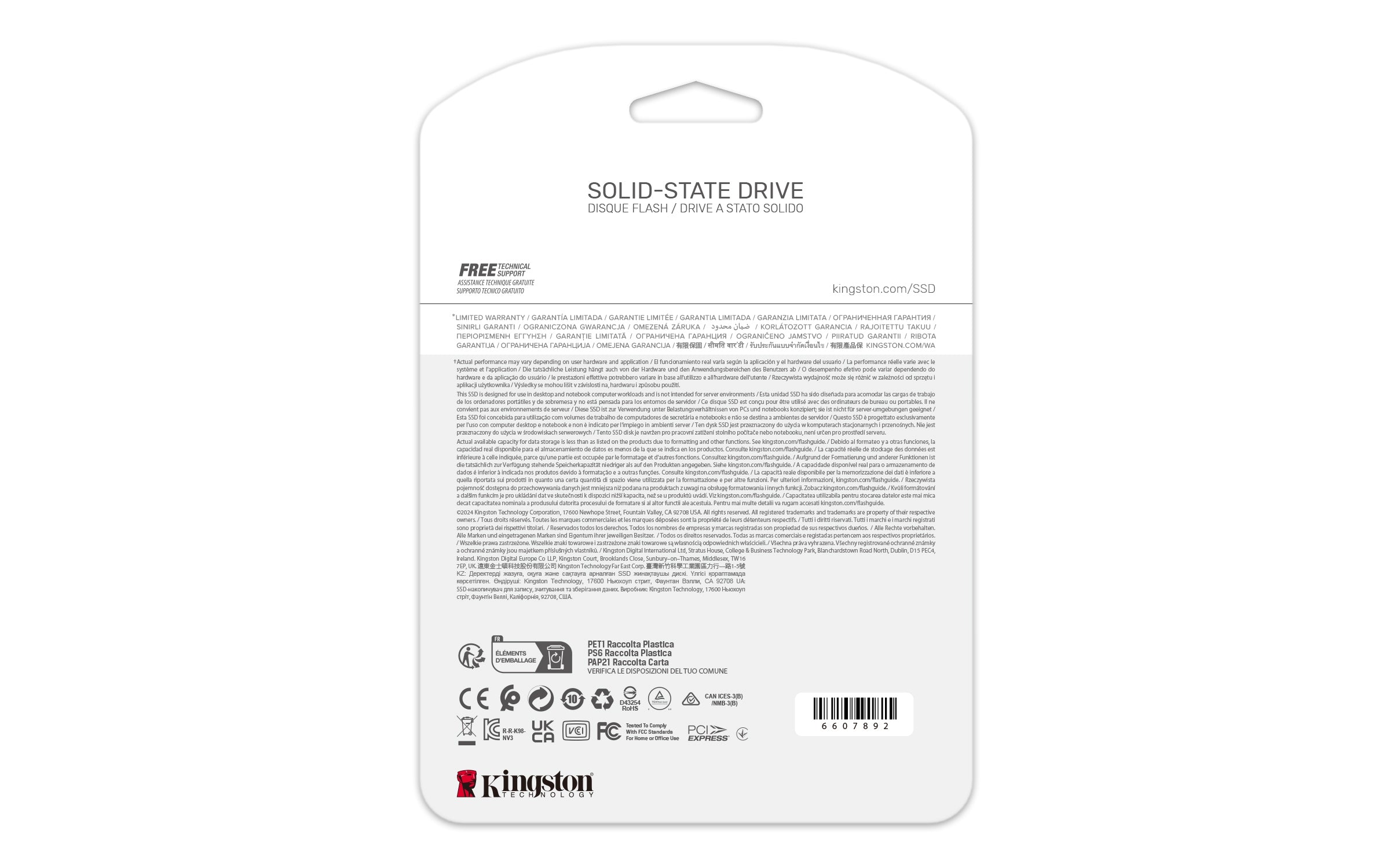 Unidad De Estado Sólido Kingston Technology Nv3 Solido 4Tb M.2 2280 Nvme Pcie Gen 4X4 R.6000Mb/S W.5000Mb/S