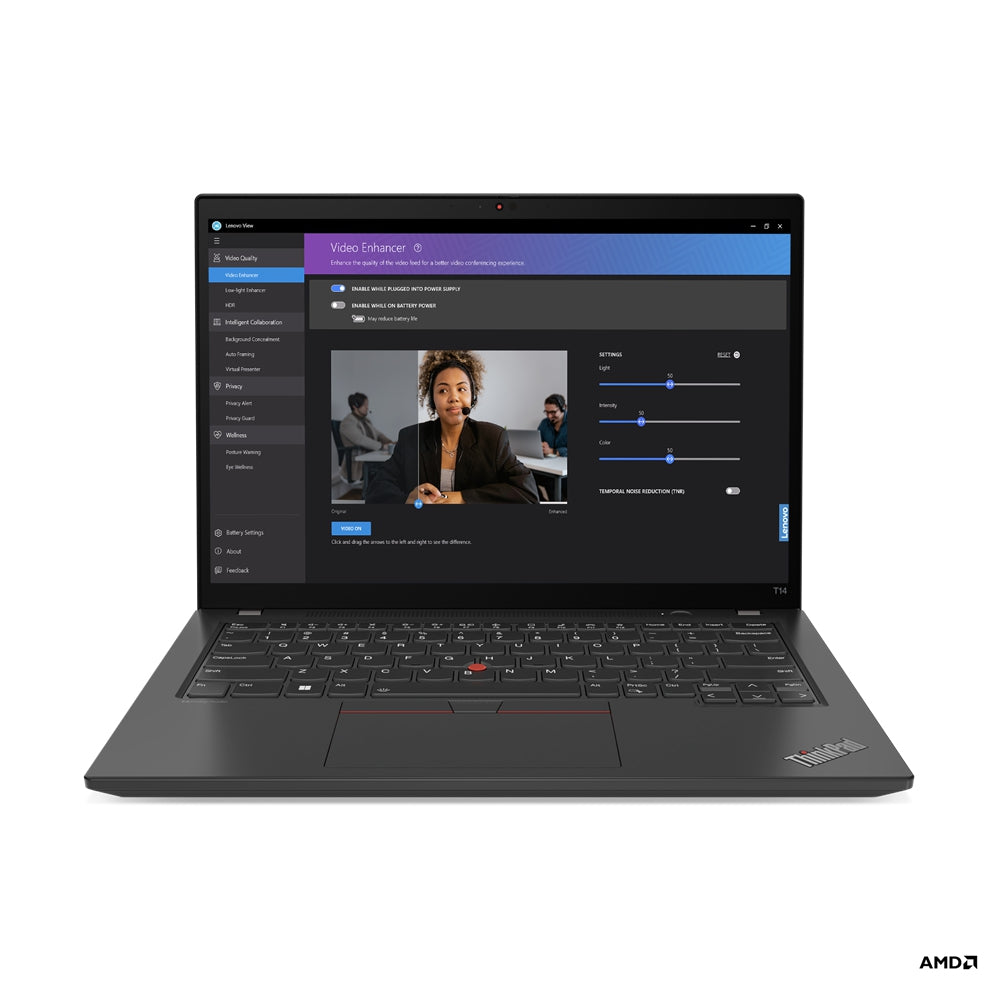 Laptop Lenovo Thinkpad T14 Gen 4| Ryzen 7 Pro 7840U 3.3 Ghz| 32Gb Soldered Lpddr5X-6400|1Tb Ssd M.2 2280| 14 Wuxga| Backlit,Spanish| Win 11 Pro| 3Y Premier Support Plus