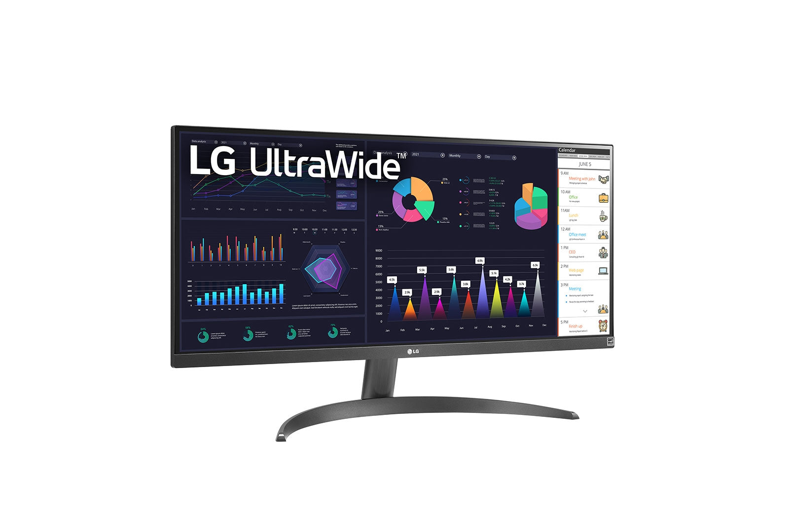 Monitor Lg Ultrawide, 29 Plg, Full Hd, 2560 X 1080 Amd, Freesync, 75Hz, Hdmi (2) Ips, 5 Ms, Color Negro