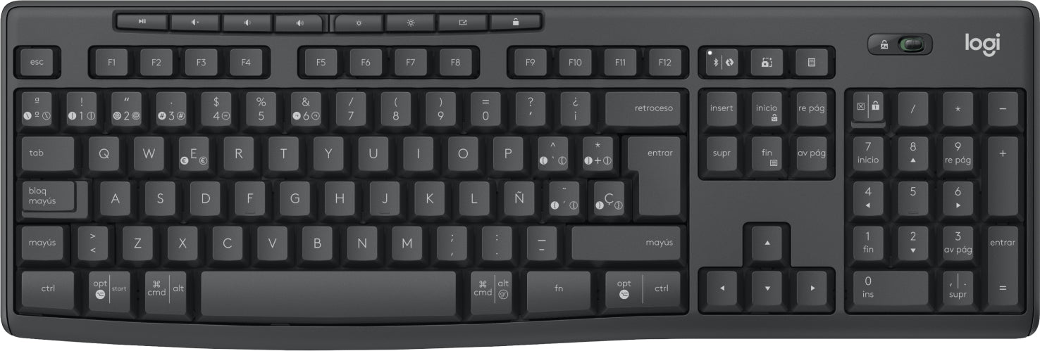 Teclado/Mouse Logitech Mk370 Combo For Business Inalambrico Usb Bolt Y Bluetooth Grafito