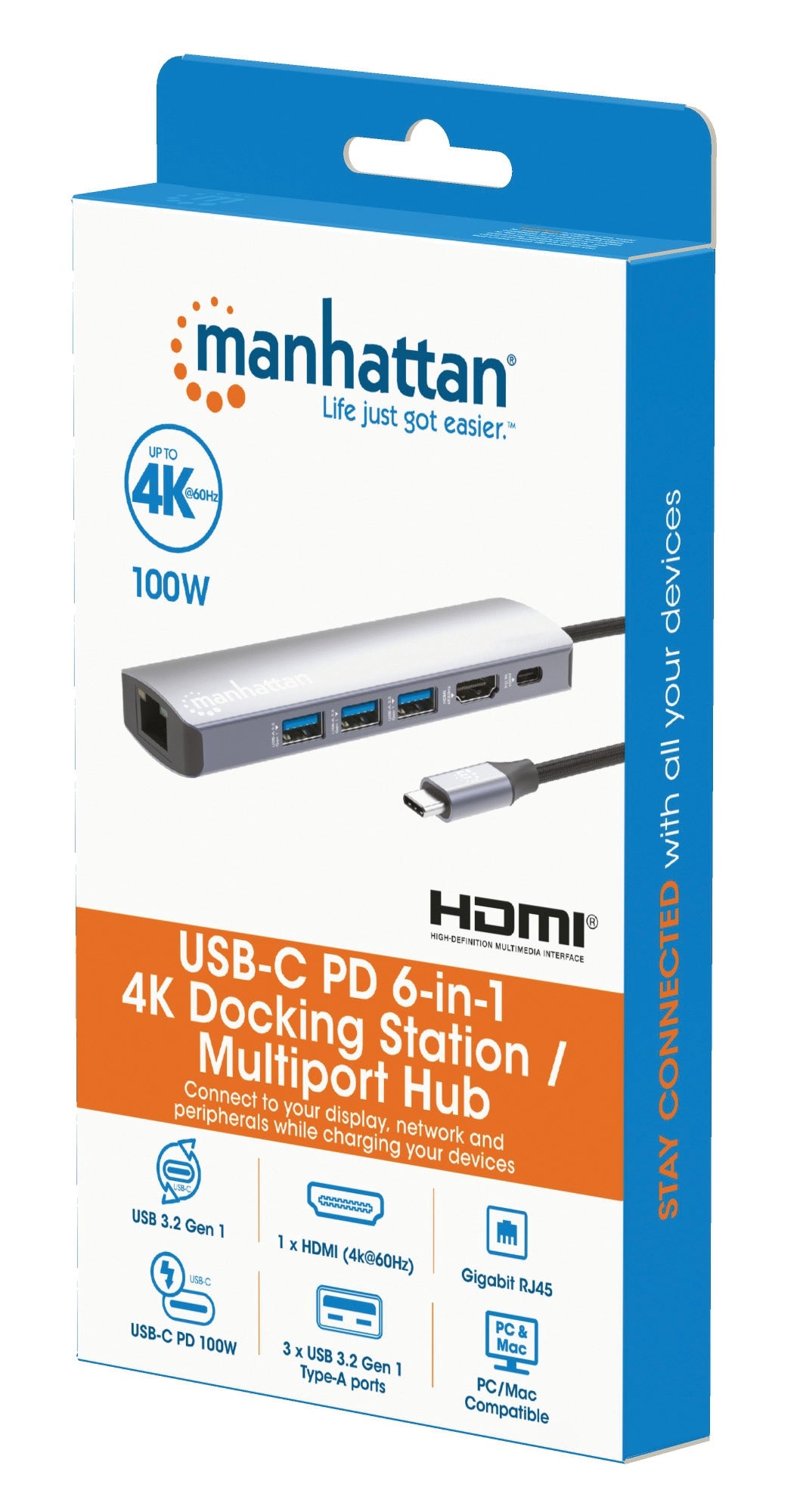 Docking Station Manhattan 153959 Usb-C Con Hub 6 En