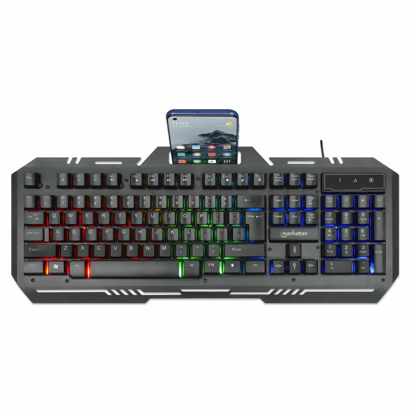 Teclado Gaming Manhattan Porta Celular Metalico (180610)