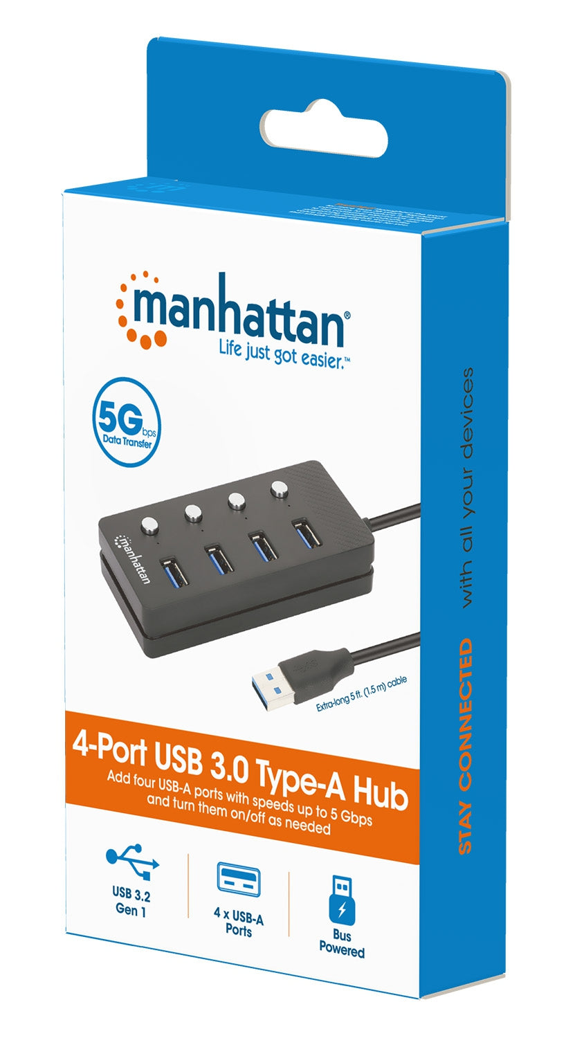 Hub Usb V3.2 4 Ptos A Interrupt Or De Encendido/Apagado