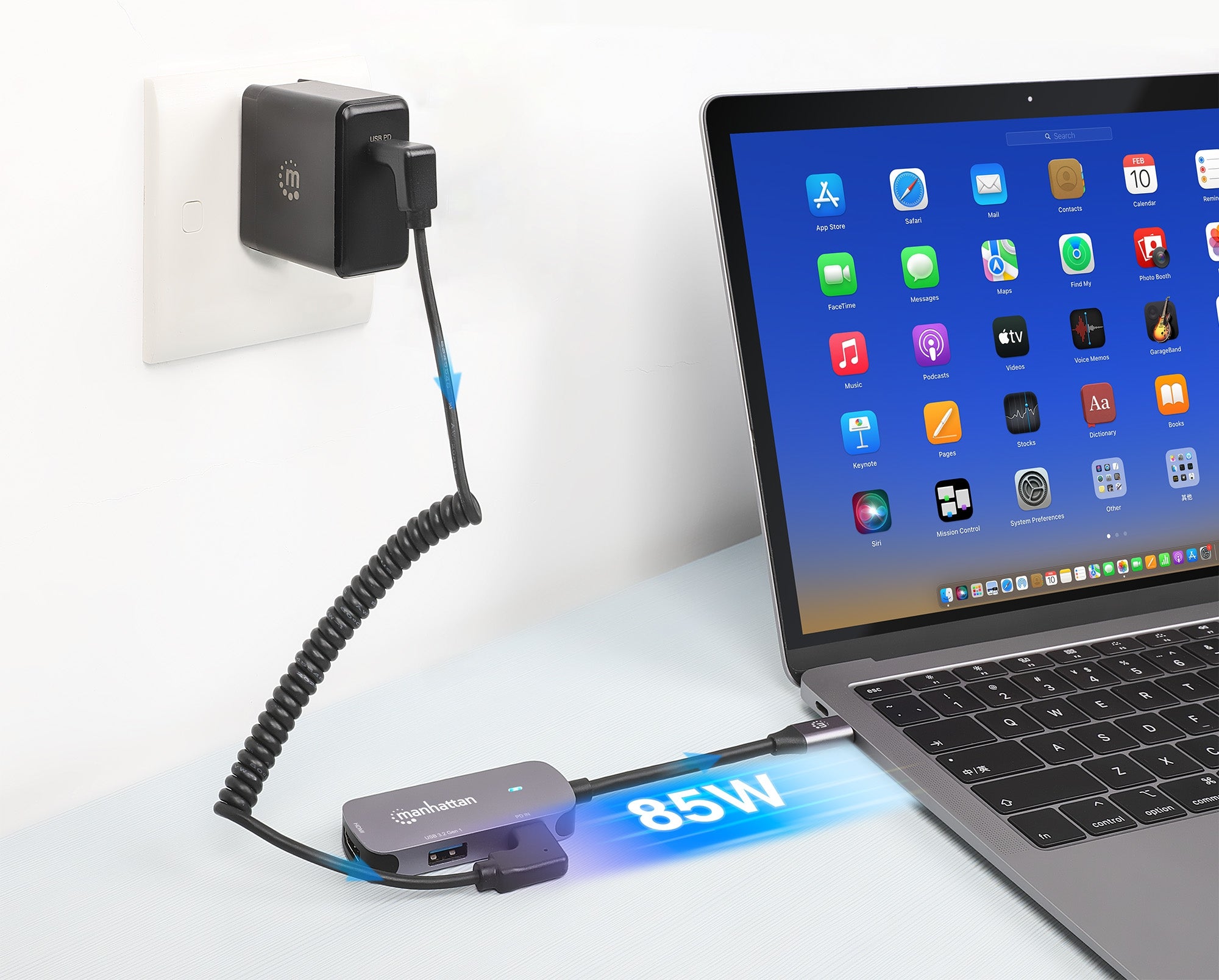 Docking Station Manhattan 190299 Usb-C 3 Ptos Hdmi 4K@60Hz