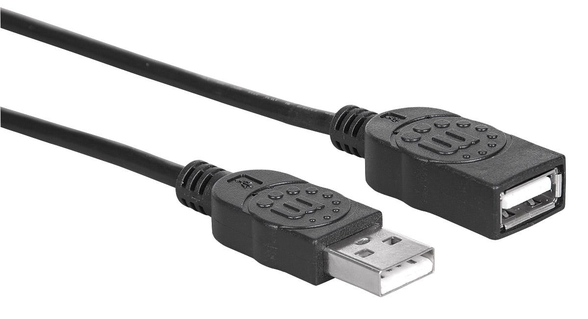 Cable Usb Manhattan 308519 Usb-A V2.0 Ext. 0.9M Negro