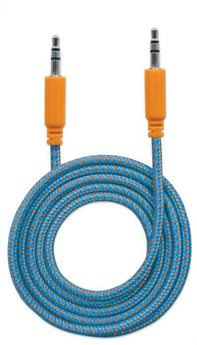 Cable Estereo A Ipod M-M 1.0M Textil Azul/Naranja.