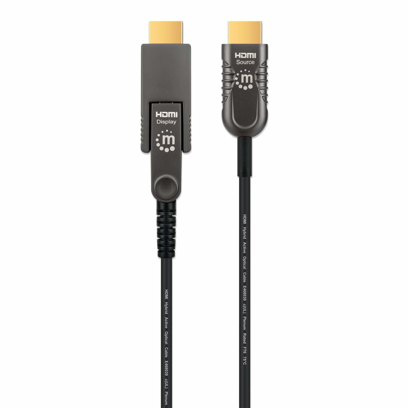 Cable Hdmi Manhattan 355698 Fibra Optica 50.0M Con Conector Desmontable