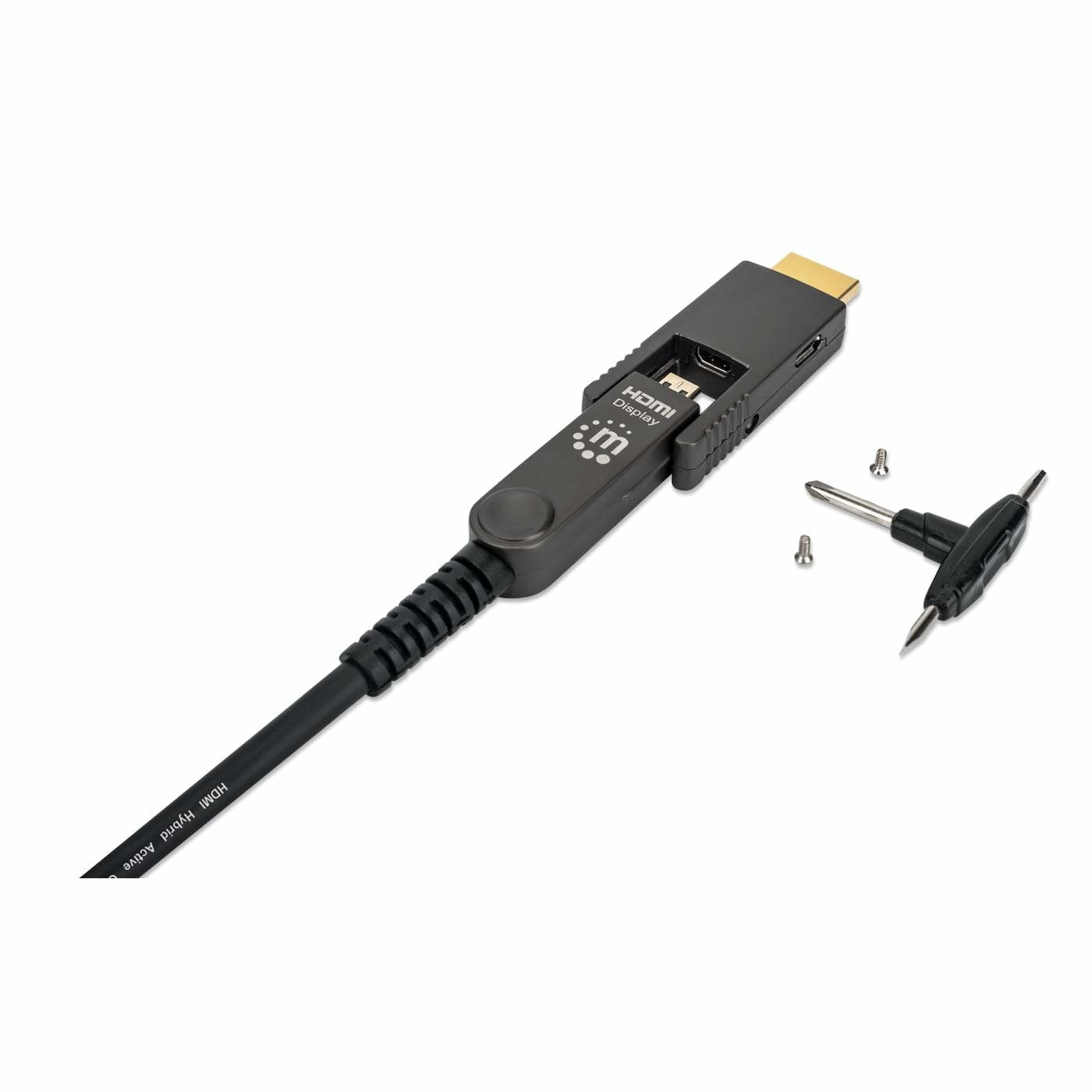 Cable Hdmi Manhattan 355698 Fibra Optica 50.0M Con Conector Desmontable