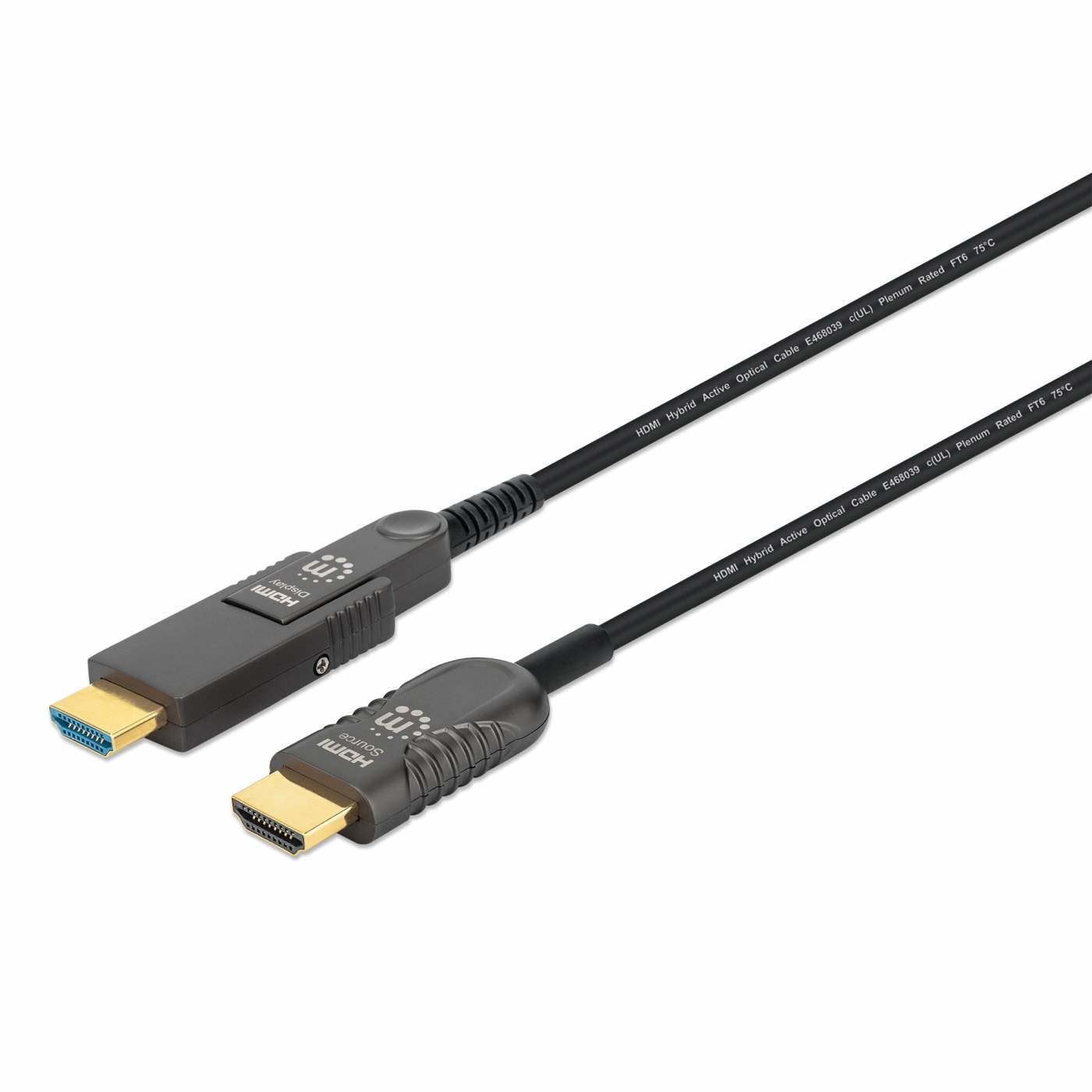 Cable Hdmi Manhattan 355698 Fibra Optica 50.0M Con Conector Desmontable