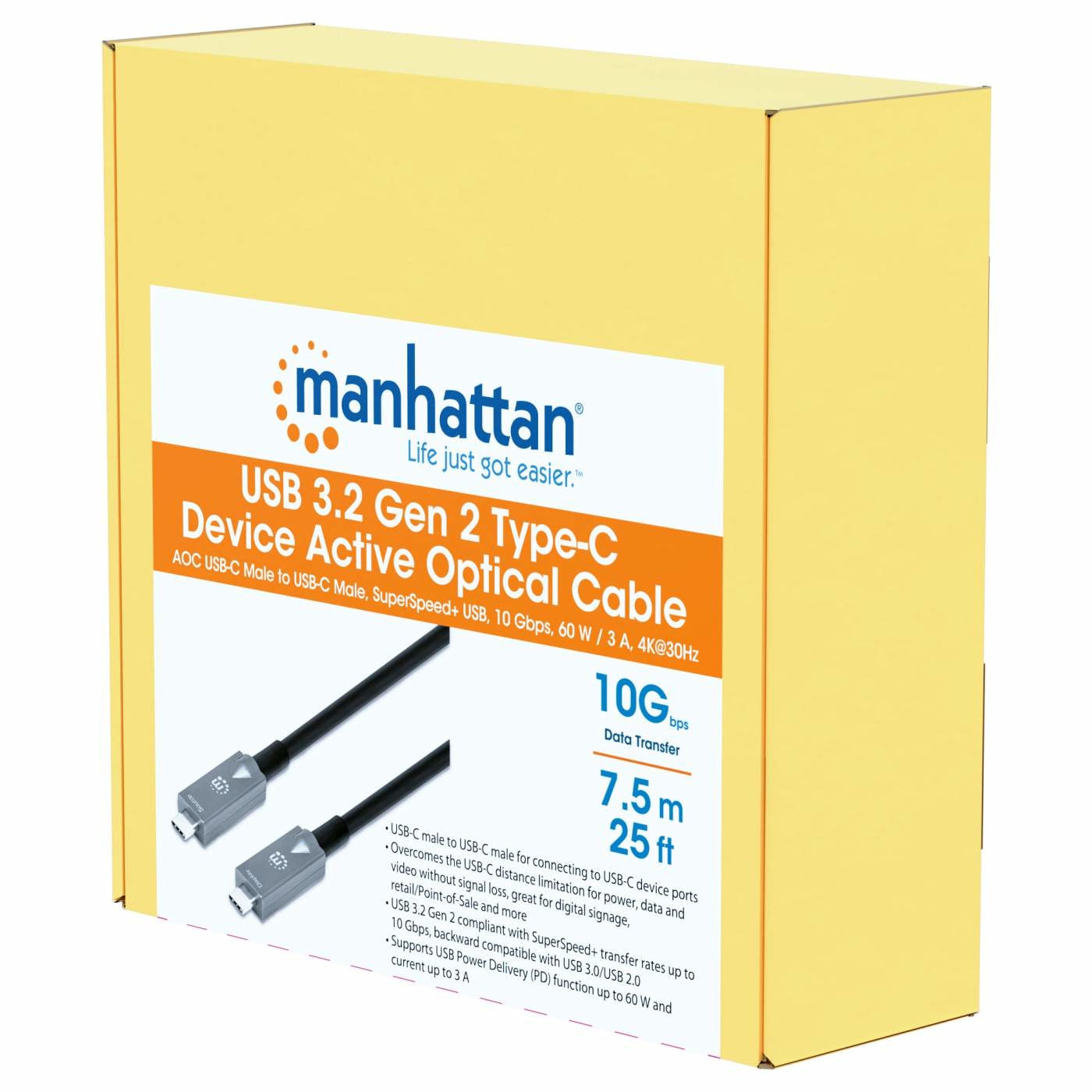 Cable Usb Manhattan 356442 Usb-C/C V3.2 7.5M 10Gb 60W