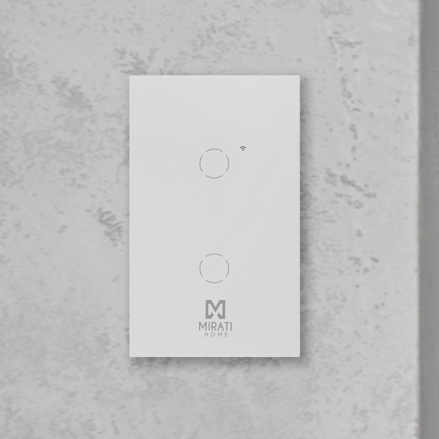 Apagador Inteligente De Pared Mirati De 2 Apagadores Touch Wifi 2.4Hz Bluetooth // Compatible Con Android E Ios // Funciona Con Alexa Y Asistente De Google