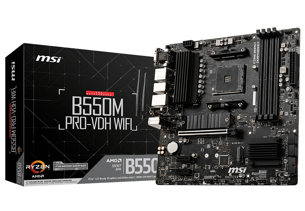 (Ed) Tarjeta Madre Msi B550M Pro Vdh Wifi Soc Am4 Matx Hdmi, Ddr4