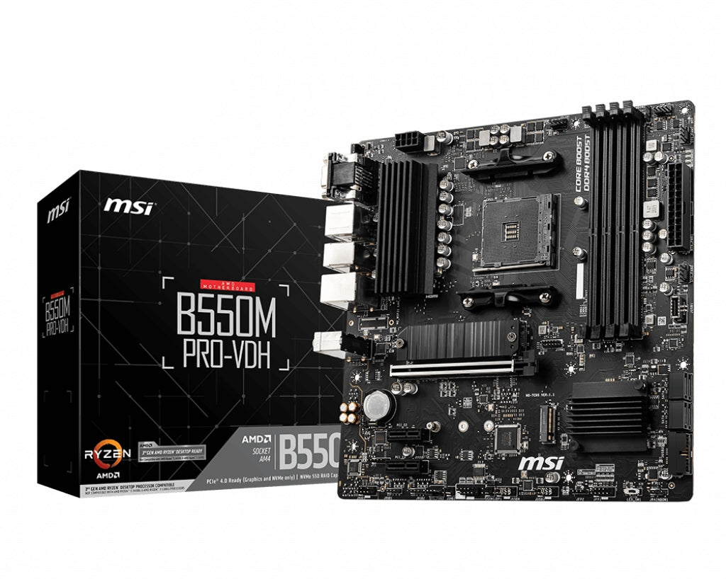 Tarjeta Madre Msi B550M Pro-Vdh Soc Am4 Matx Hdmi, Ddr4, Vga, Dp,D-Sub