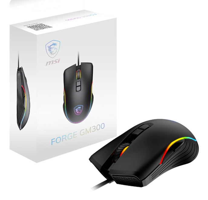 Mouse Msi Optico Forge Gm300 /Cableado/Dpi 7200/Usb/Rgb/Gamer