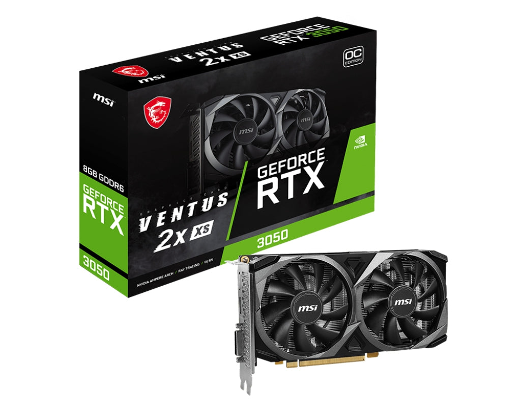 Tarjeta De Video Msi Nvidia Geforce Rtx 3050 Oc Pcie4 X 8/8Gb/Gddr6/Estandar/1Hdmi/1Xdp/Dl-Dvi-D X 1Gama Media /Gamer