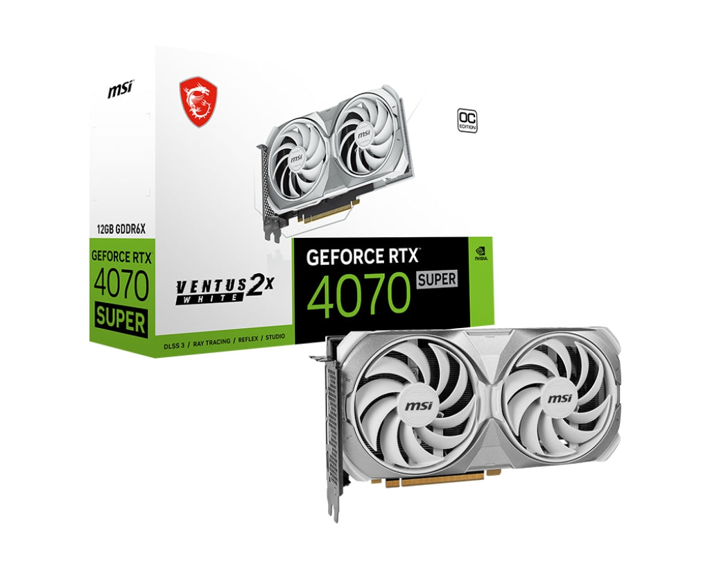 Tarjeta De Video Msi Geforce Rtx 4070 Super 12G Ventus 2X White Oc