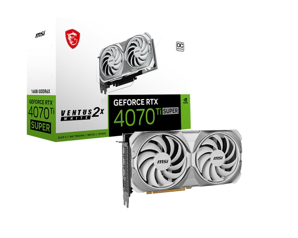 Tarjeta De Video Msi Geforce Rtx 4070 Ti Super 16G Ventus 2X White Oc