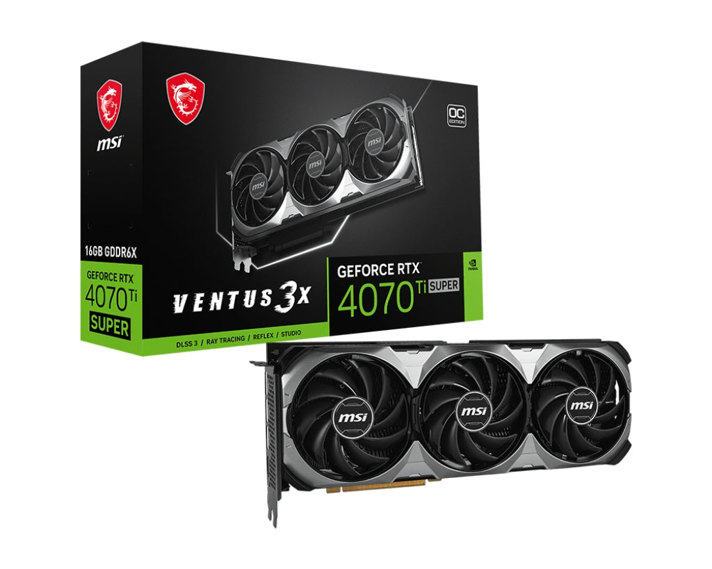 Tarjeta De Video Msi Nvidia Geforce Rtx 4070 Ti Super Oc Pcie X16 4.0/16Gb/Gddr6X/Estandar/1Hdmi/3Xdp/Gama Alta/Gamer