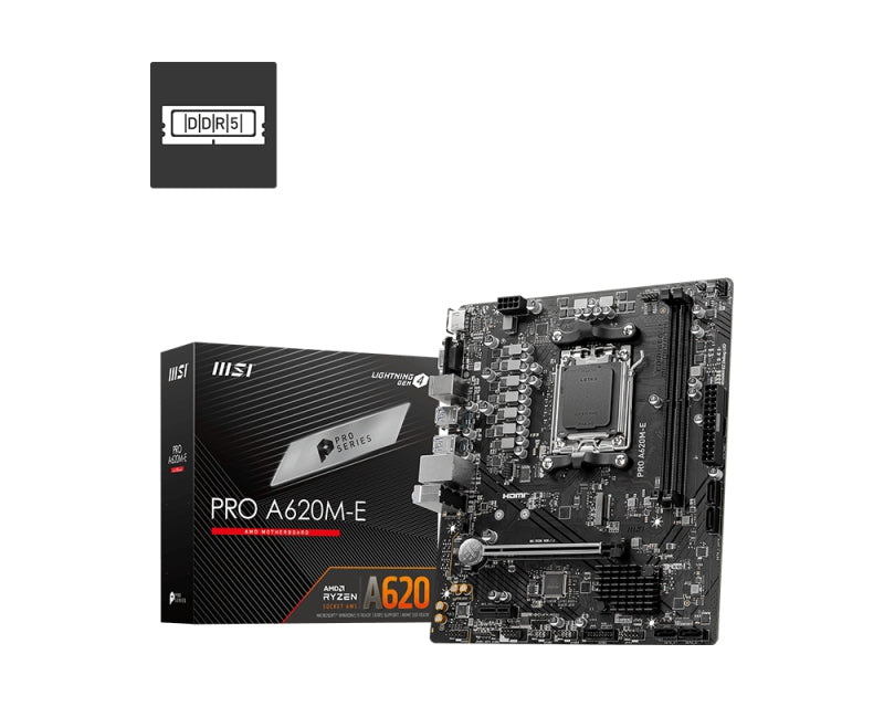 (Ed) Tarjeta Madre Msi Pro A620M-E Am5 M.2 Pcie 4.0 Ddr5 6800+ Matx