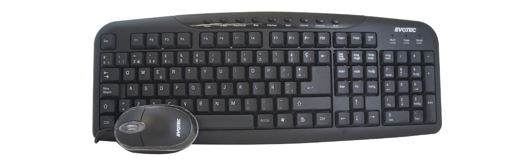 Teclado-Mouse Multimedia Naceb Usb Antiderrames Res 1000P/P