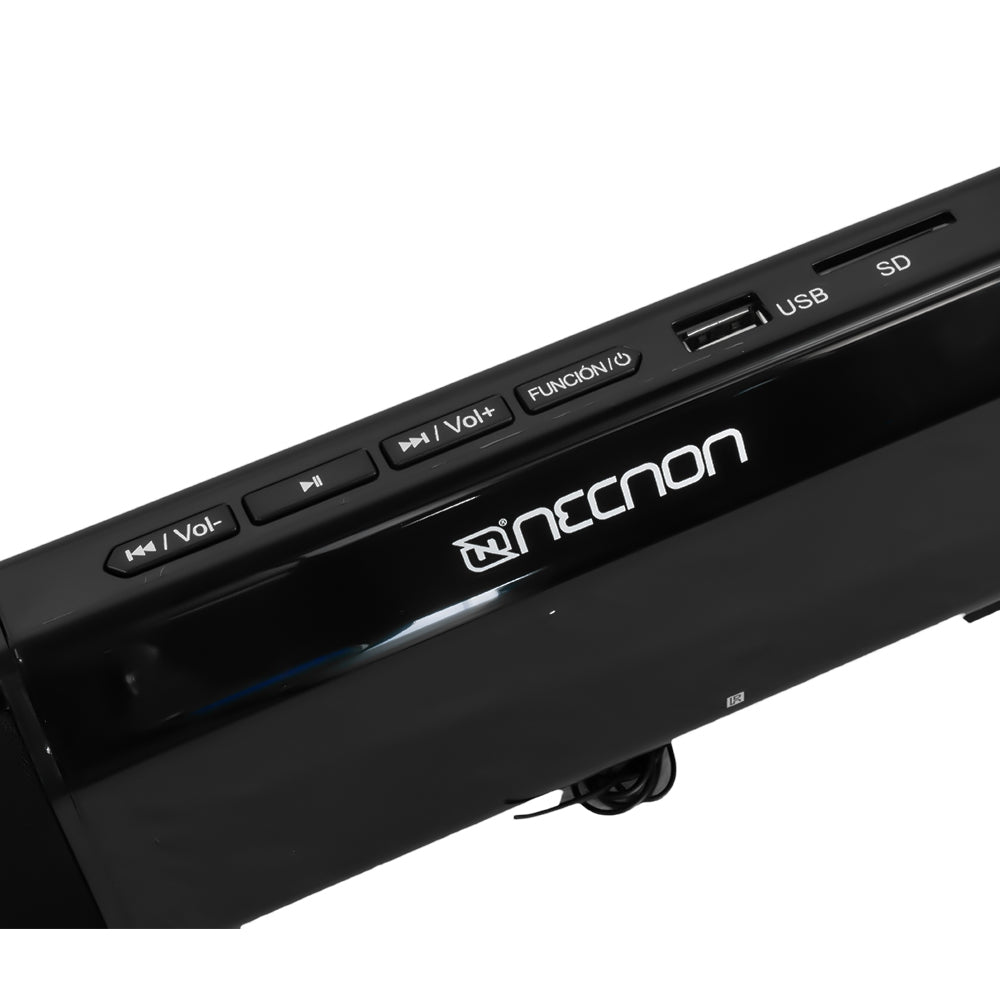 Soundbar Con Subwoofer Necnon Nsb-01W Barra De Sonido Y Premiumconexion Optico Dig Radio Fm Micro Sd Usb Aux 3.5Mm Superbass 40 Watts Rms Negro