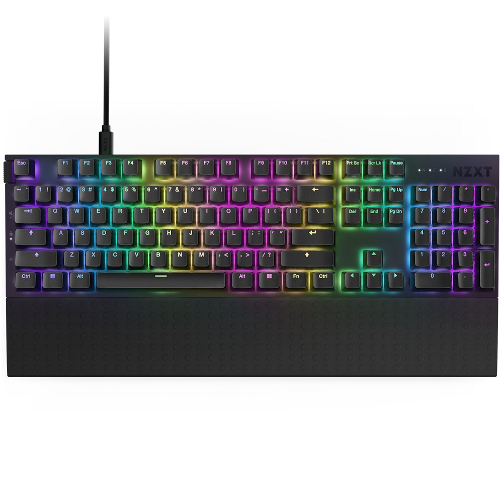 Teclado Mecanico Nzxt Function 2 / Negro / Rgb / Switch Óptico Gateron Red / Reposa Muñecas / Ingles /Gamer.