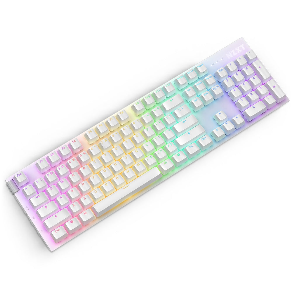 Teclado Mecanico Nzxt Function 2 / Blanco / Rgb / Switch Óptico Gateron Red / Reposa Muñecas / Ingles /Gamer.