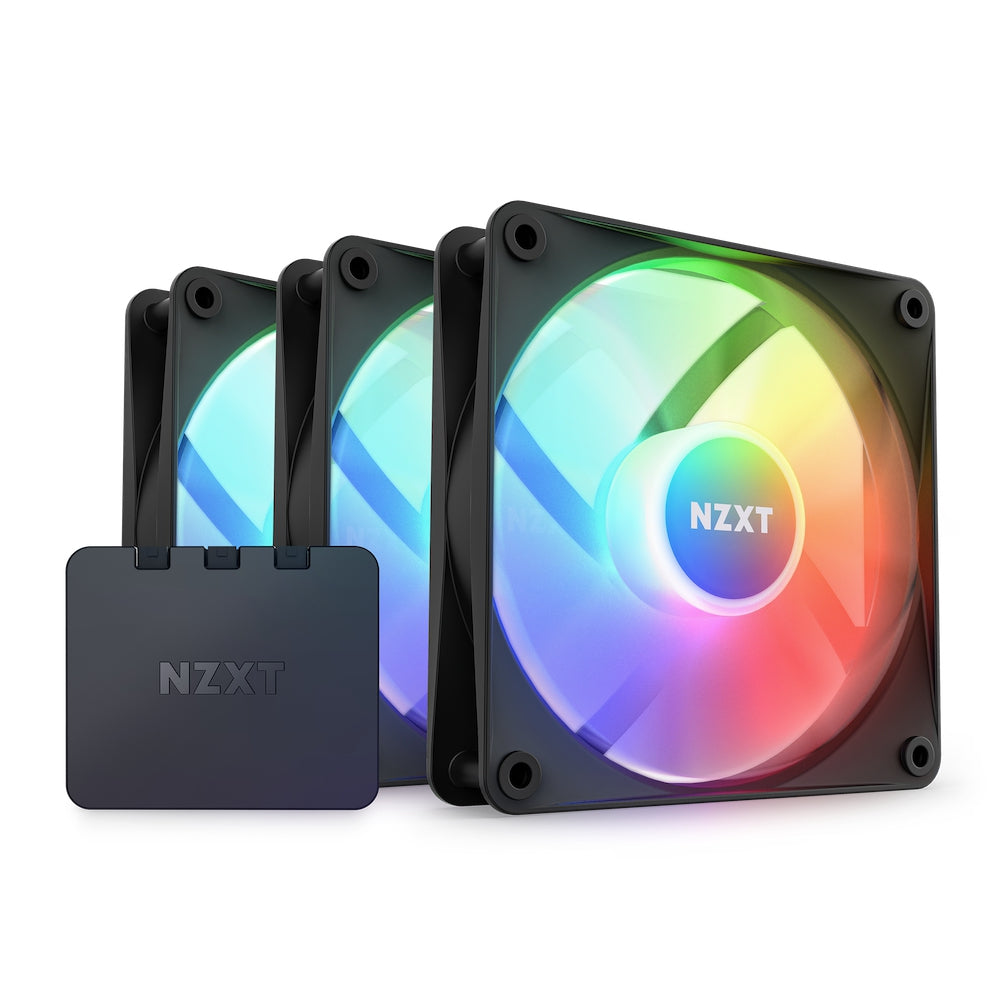 Ventilador Nzxt Paquete Triple F120 Rgb Core/Negro/Hub-Mounted/Controlador Rgb /Gaming