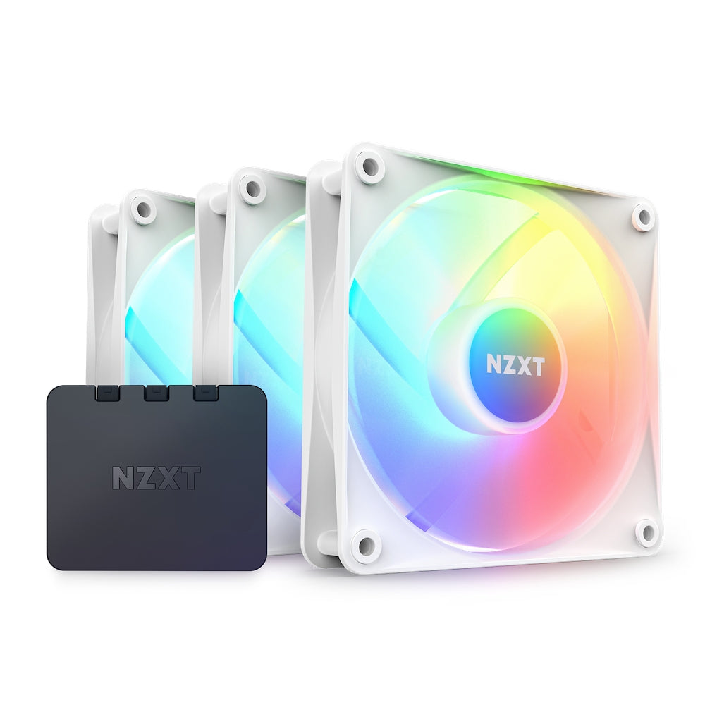 Ventilador Nzxt Paquete Triple F120 Rgb Core/Blanco/Hub-Mounted/Controlador Rgb /Gaming