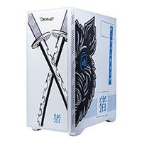 Gabinete Ocelot Gaming Blanco Modelo Y Diseño Anime Blue Warthog/Media Torre/Soporta 8 Ventiladores De 120Mm/Soporta Gpu 3400Mm/Cristal Templado/Sin Fuente/Factor De Forma Atx/ Frontal Liso.