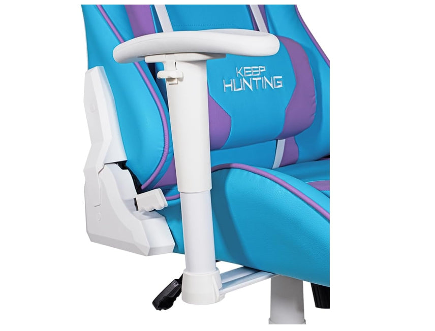 Silla Gamer Ocelot/Color Azul Con Morado/Descansa Brazos Ajustables/ Reclinable 90-155 Grados/ Soporta Hasta 150Kg